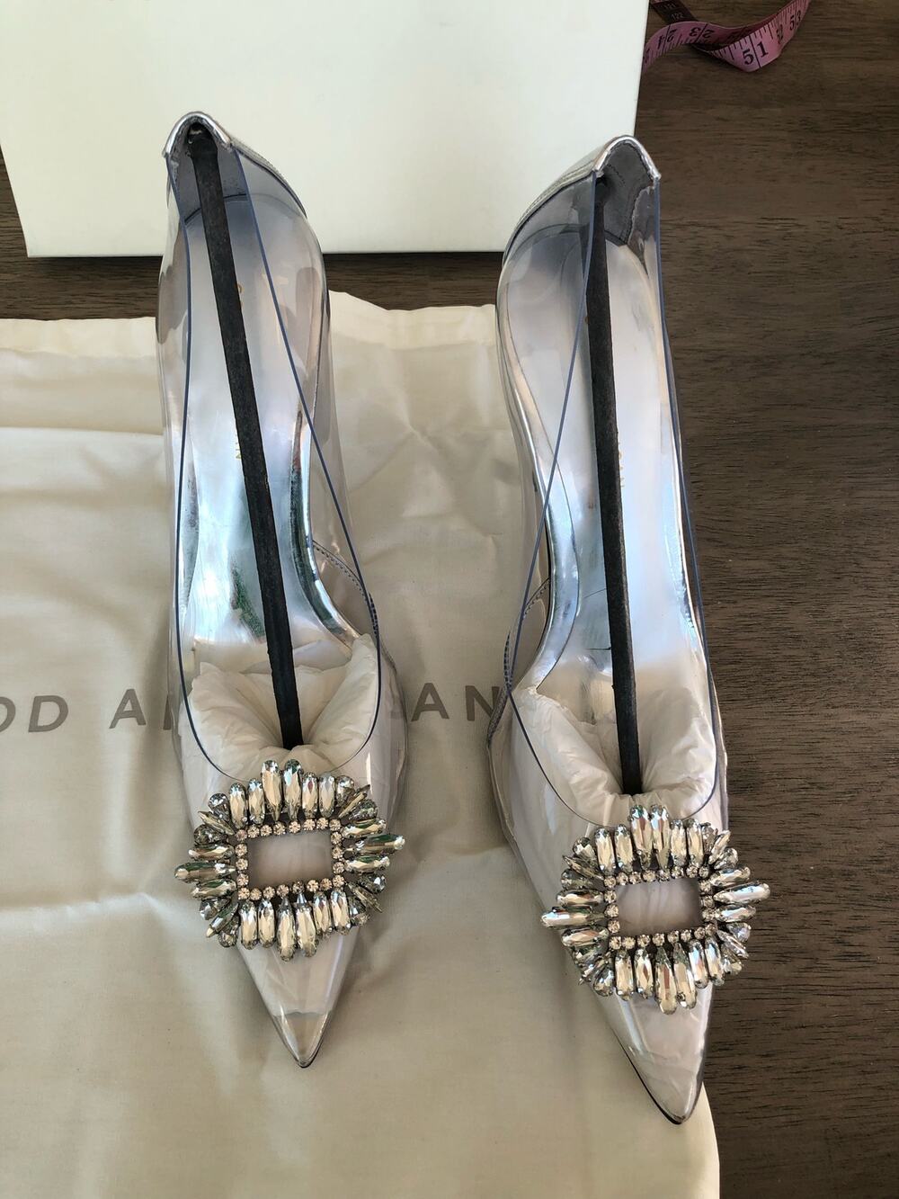 Good American Cinder-F**king-Rella Pump in Glass - 11.5
